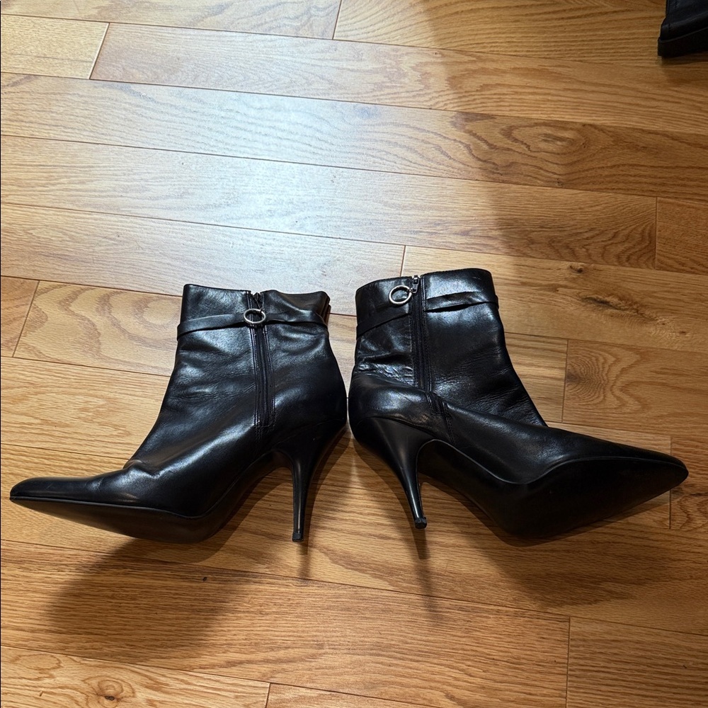 BCBGirls Sleek Black Leather Heeled Boots
